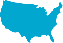Blue silhouette of the United States map (contiguous states)