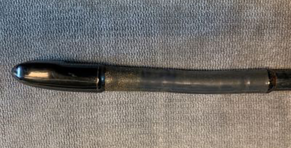 Worn bending rubber with protein build-up
