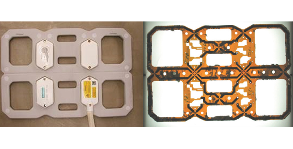Photo and X-ray image of a small flex coil