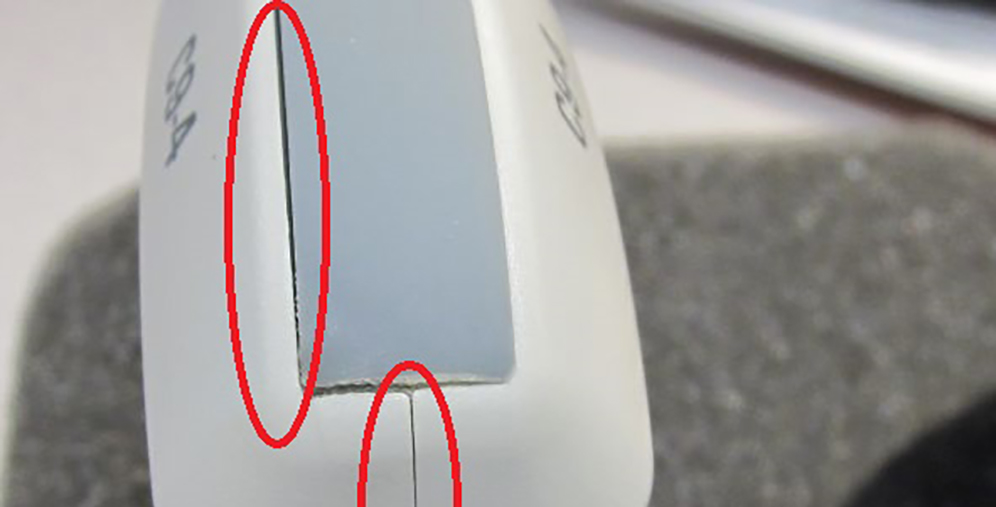 Open seams on an ultrasound probe