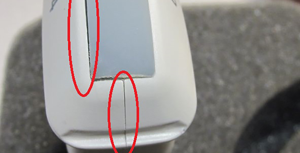 Open seams on an ultrasound probe