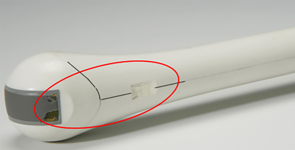 Open seams on an ultrasound probe